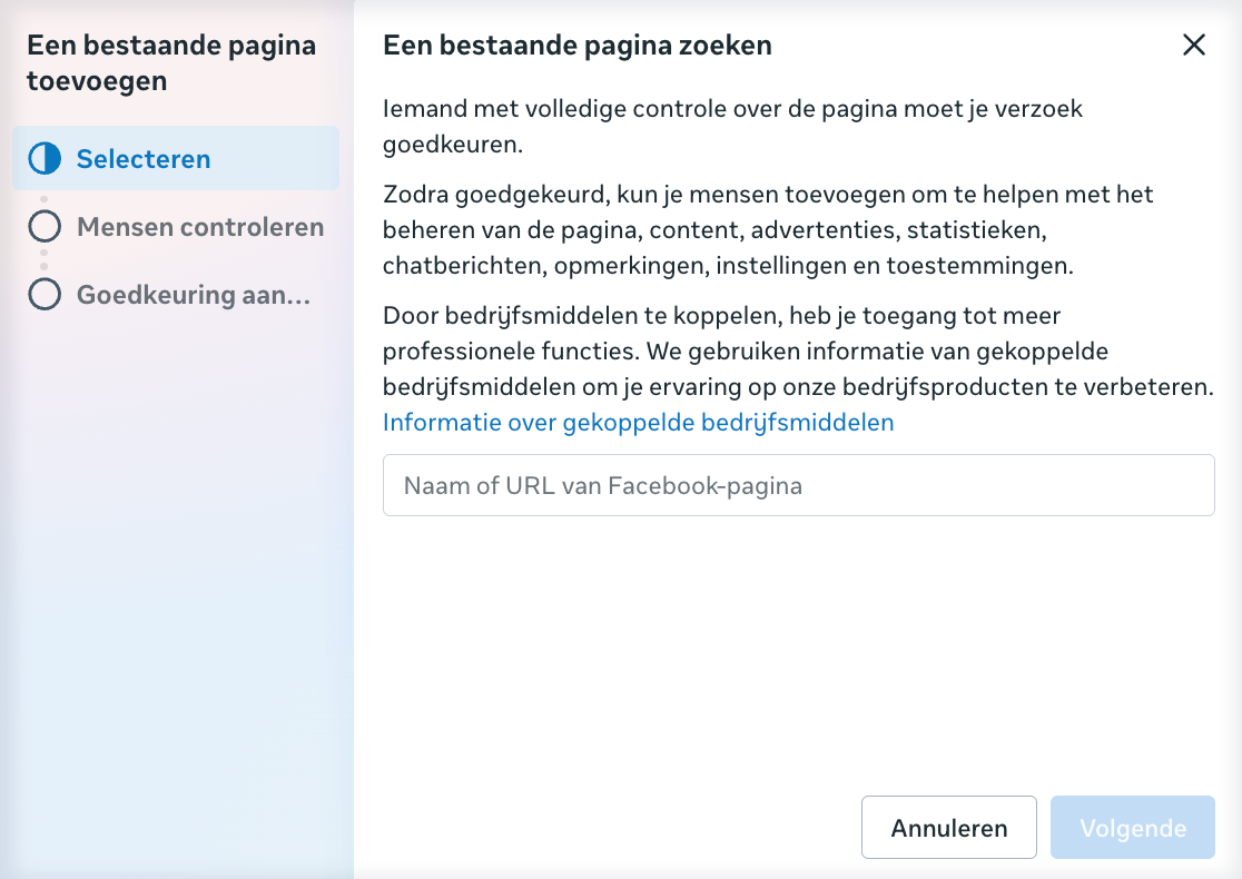 Dialoog 'Een bestaande pagina zoeken'
